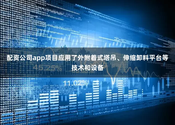 配资公司app项目应用了外附着式塔吊、伸缩卸料平台等技术和设备