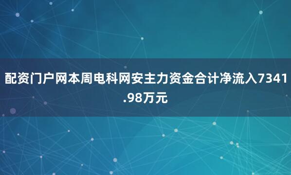 配资门户网本周电科网安主力资金合计净流入7341.98万元